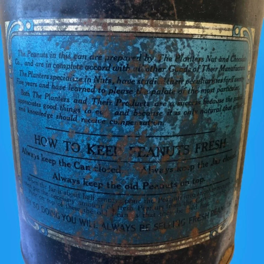 Planters Salted Peanuts Vintage Tin Can MR PEANUT